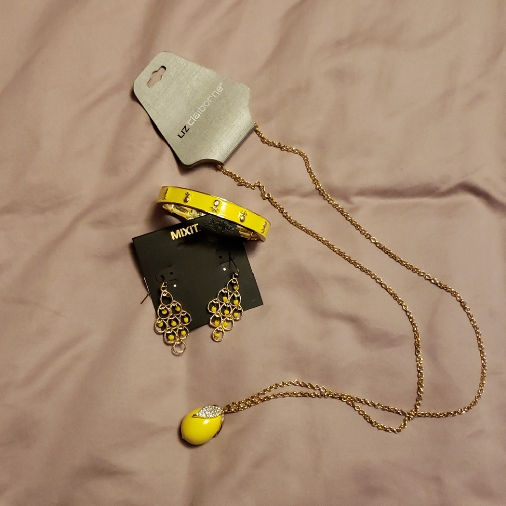 Yellow and gold summer  jewelry set